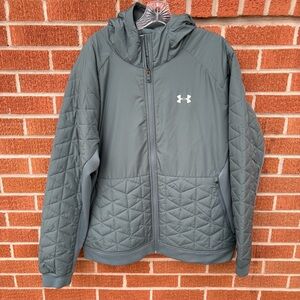 Under Armour Men's XXL Cold Gear Reactor Hybrid Performance Puffer Jacket Green